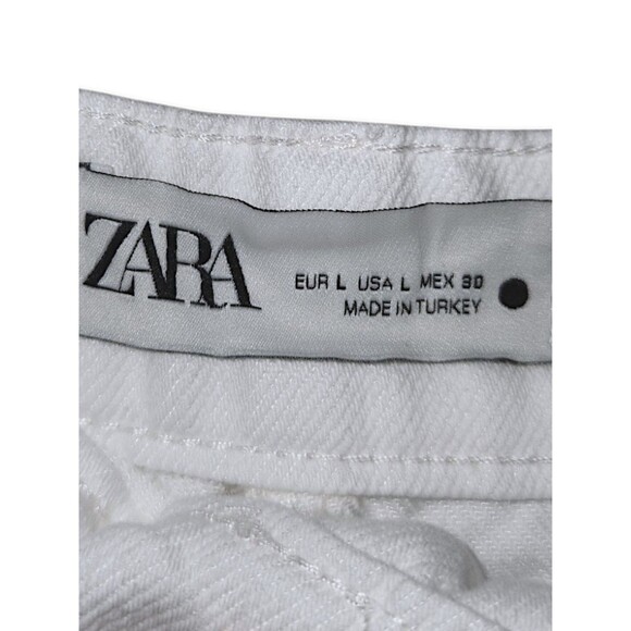 ZARA The Cargo White Denim Maxi  Front Slit Skirt NWT Light Academia Preppy Core - Picture 4 of 7